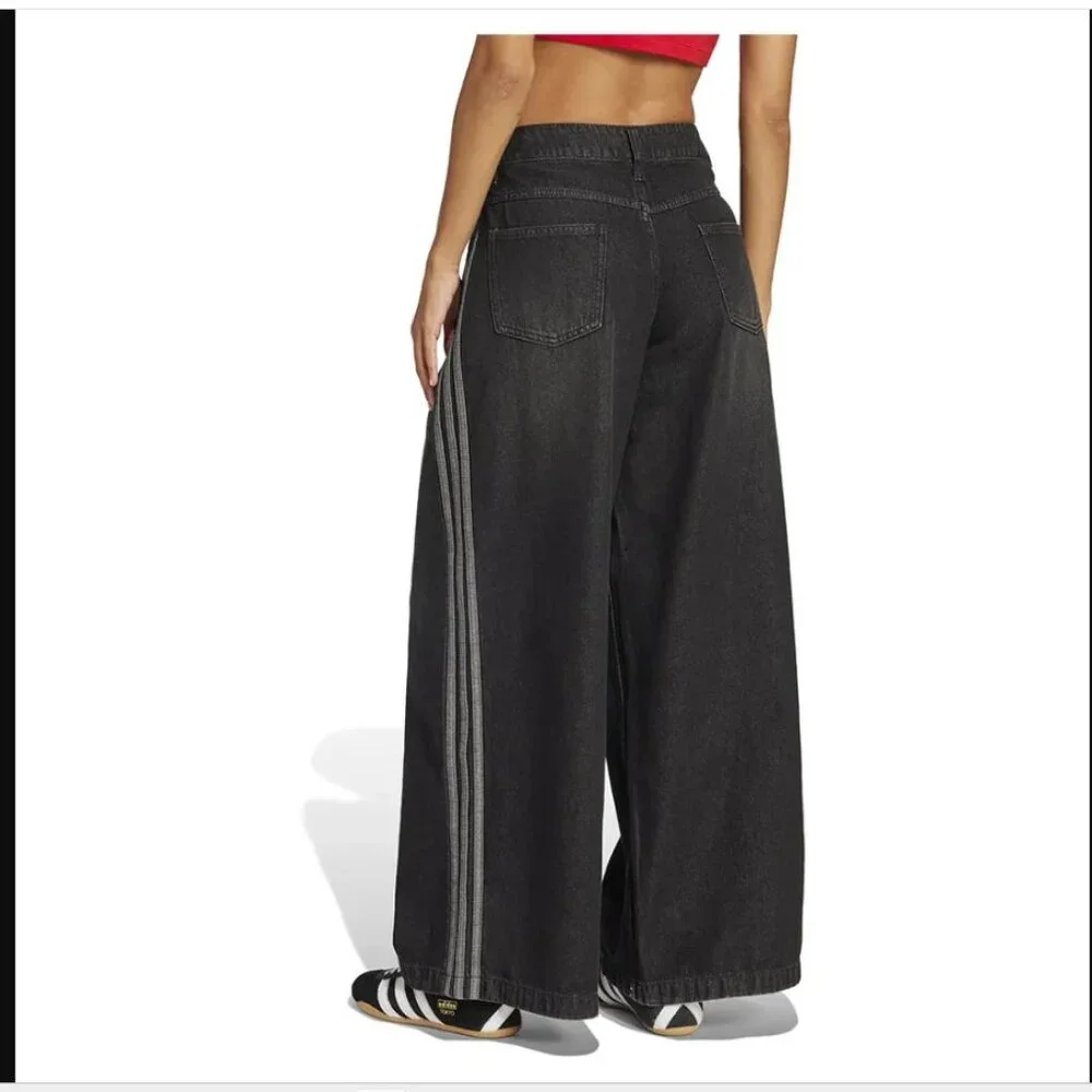 NWT Adidas Adicolor Adilenium Denim Wide Pants Women Size 30/30 - Picture 5 of 8